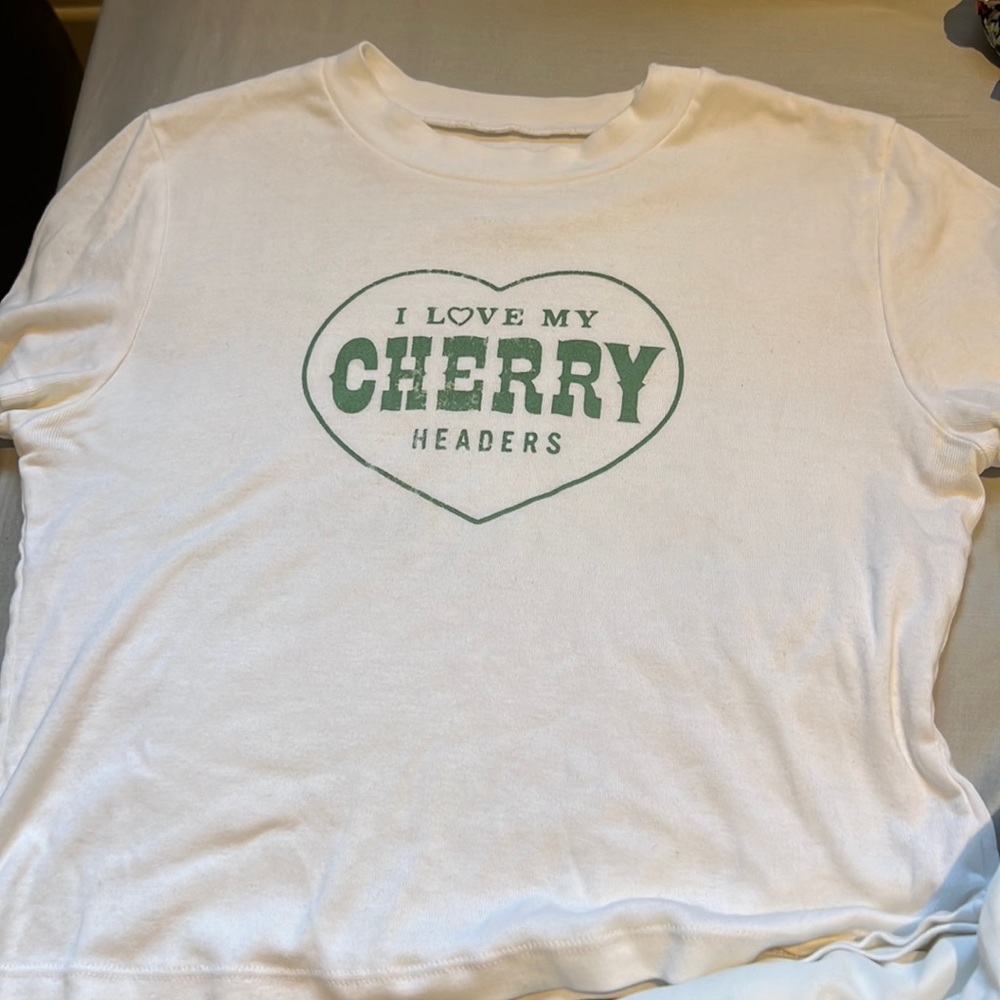 CHERRY LOS ANGELES Baby Tee white/green Size S